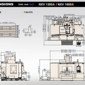 dimension centre d'usinage NXV 1380A